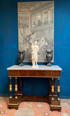 Elegant Italian Empire Consoles Tables with White Marble Top 1815 - 3346264