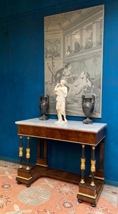 Elegant Italian Empire Consoles Tables with White Marble Top 1815 - 3346265