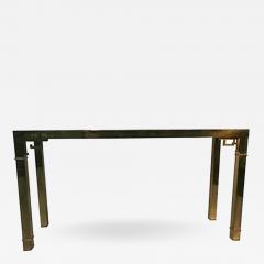 Elegant Italian Solid Brass Console Table with Greek Key Design - 455746