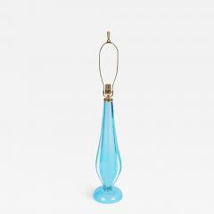 Elegant Italian murano blue sommerso glass lamp - 1181513