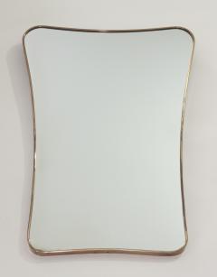 Elegant Large Brass Frame Wall Mirror in Trapezoid Form 1950 Italy - 3538276