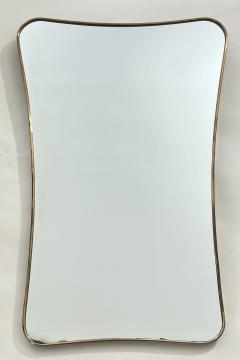 Elegant Large Brass Frame Wall Mirror in Trapezoid Form 1950 Italy - 3538283