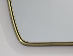 Elegant Long Rectangular Brass Frame Wall Mirror with Black Trim 1960 Italy - 3538214