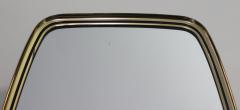 Elegant Long Rectangular Brass Frame Wall Mirror with Black Trim 1960 Italy - 3538215