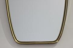 Elegant Long Rectangular Brass Frame Wall Mirror with Black Trim 1960 Italy - 3538216