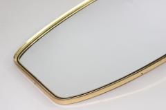 Elegant Long Rectangular Brass Frame Wall Mirror with Black Trim 1960 Italy - 3538217