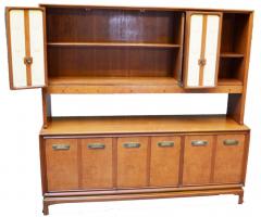 Elegant Maple and Burl Wood Credenza - 570428