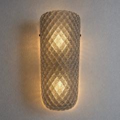 Elegant Mid Century Graniglia Rhombus Murano Glass Wall Sconces Set of 2 - 4754775