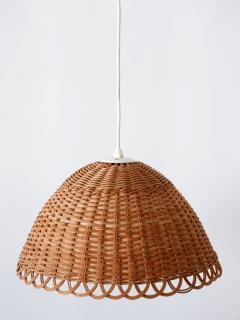 Elegant Mid Century Modern Rattan Pendant Lamp Hanging Light Scandinavia 1960s - 2967197