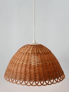 Elegant Mid Century Modern Rattan Pendant Lamp Hanging Light Scandinavia 1960s - 2967198