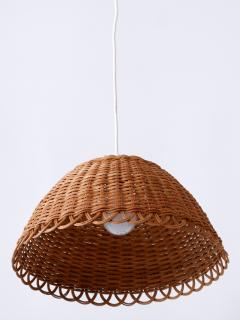 Elegant Mid Century Modern Rattan Pendant Lamp Hanging Light Scandinavia 1960s - 2967201