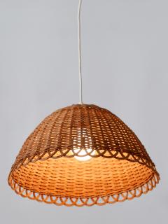 Elegant Mid Century Modern Rattan Pendant Lamp Hanging Light Scandinavia 1960s - 2967202
