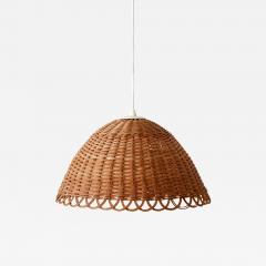 Elegant Mid Century Modern Rattan Pendant Lamp Hanging Light Scandinavia 1960s - 2971009