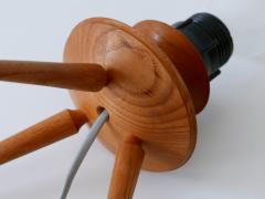 Elegant Mid Century Modern Scandinavian Rattan Teak Table Lamp 1960s - 2207840