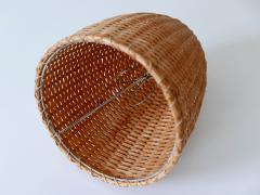 Elegant Mid Century Modern Scandinavian Rattan Teak Table Lamp 1960s - 2207842