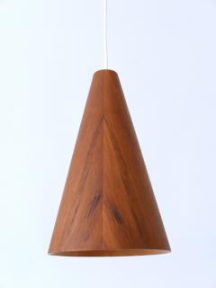 Elegant Mid Century Modern Teak Pendant Lamp or Hanging Light Scandinavia 1960s - 3205559