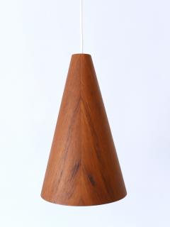 Elegant Mid Century Modern Teak Pendant Lamp or Hanging Light Scandinavia 1960s - 3205560