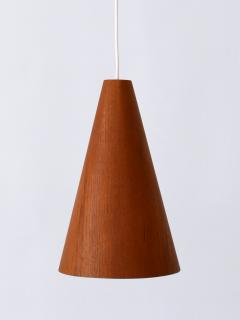 Elegant Mid Century Modern Teak Pendant Lamp or Hanging Light Scandinavia 1960s - 3205564