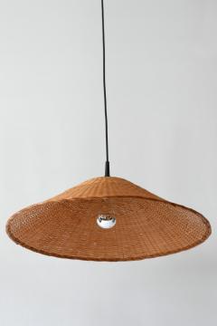 Elegant Mid Century Modern Wicker Pendant Lamp or Hanging Light Germany 1960s - 1941807