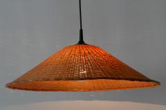 Elegant Mid Century Modern Wicker Pendant Lamp or Hanging Light Germany 1960s - 1941812