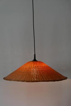 Elegant Mid Century Modern Wicker Pendant Lamp or Hanging Light Germany 1960s - 1941814