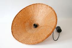 Elegant Mid Century Modern Wicker Pendant Lamp or Hanging Light Germany 1960s - 1941816