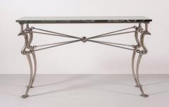 Elegant Midcentury Brushed Iron Console Table by Alberto Orlandi Italy 1970 - 2318627