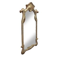 Elegant Mirror with Soft Gold Lacquer Finish 1940s - 584936