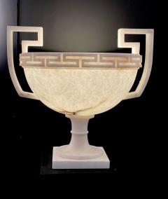 Elegant Neoclassical Style Alabaster Marble Vase or Table Light - 2999484