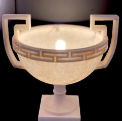 Elegant Neoclassical Style Alabaster Marble Vase or Table Light - 2999485