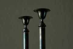 Elegant Pair of Silver Plated Candlesticks 1940s - 4677357