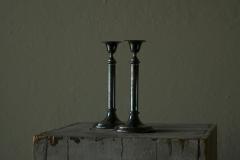 Elegant Pair of Silver Plated Candlesticks 1940s - 4677360