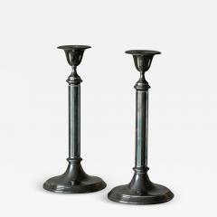 Elegant Pair of Silver Plated Candlesticks 1940s - 4682457