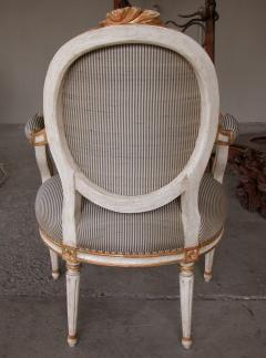 Elegant Pair of Swedish Gustavian Style Oval Back Armchairs - 384958