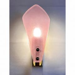 Elegant Pink Sanded Leaf Murano Glass Wall Sconces Set of 4 - 4754835