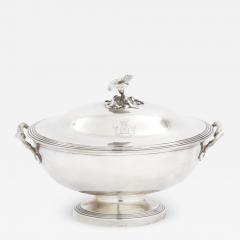 Elegant Refined French Silver Plate Covered Tureen - 2109287