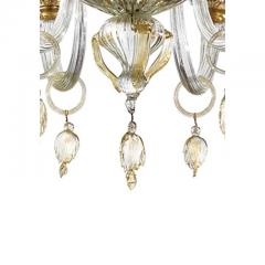 Elegant Romantic Murano Glass Chandelier With Floral Accents - 4630010