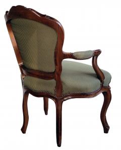 Elegant Set of 4 French Louis XV Style Carved Walnut Open Armchairs - 1089426