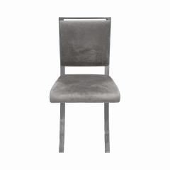 Elegant Side Desk Chair with Sculptural Frame in Polished Chrome 1970s - 4031788