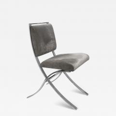 Elegant Side Desk Chair with Sculptural Frame in Polished Chrome 1970s - 4034119
