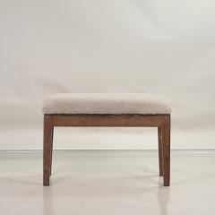 Elegant Small French 40s Cerused Oak and Shearling Bench - 4551208
