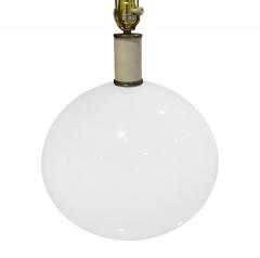 Elegant Table Lamp in White Glass with Brass Base 1960s - 1272362