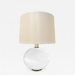 Elegant Table Lamp in White Glass with Brass Base 1960s - 1273525