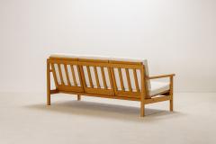 Elegant Three Seat Oak Sofa Denmark 1960 - 4328984