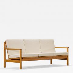 Elegant Three Seat Oak Sofa Denmark 1960 - 4361294