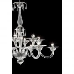Elegant Transparent Venetian Murano Glass Chandelier - 4578970
