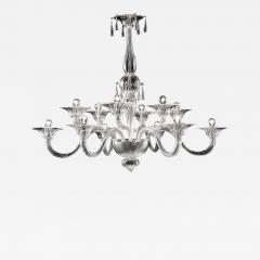 Elegant Transparent Venetian Murano Glass Chandelier - 4579201