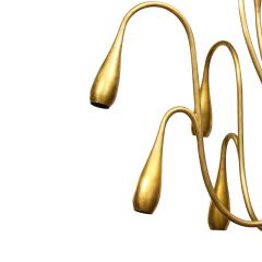 Elegant Tulip Arm Chandelier in Brass 1950s - 2533150