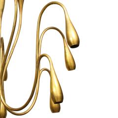 Elegant Tulip Arm Chandelier in Brass 1950s - 2533151