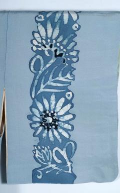 Elegant Vintage Japanese Silk Kimono with Shibori Band Design - 3081387